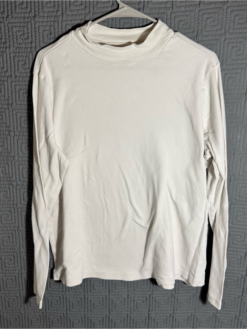 White Stag Shirt Womens XXL (20) Turtle Neck Solid White Long Sleeve 100% Cotton